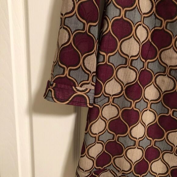 TORY BURCH Abstract Pattern Long Sleeve Dress Size 4 - Picture 5 of 6